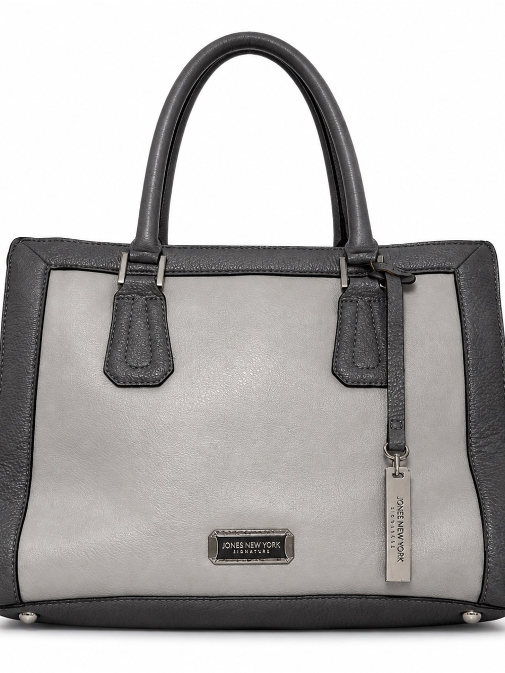 Jones New York Two-Tone Gray and Charcoal Satchel